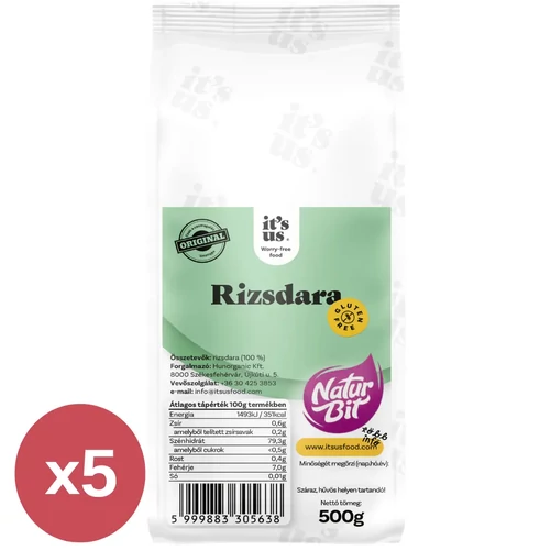 It’s us Gluténmentes Rizsdara csomag 5×500 g - Natur Reform