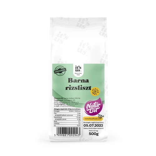 It's us NATURBIT Barna rizsliszt 500 g - Natur Reform