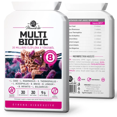 Mannavita Multi Biotic probiotikum, 20 milliárd baktérium 8 törzsből - 30 db