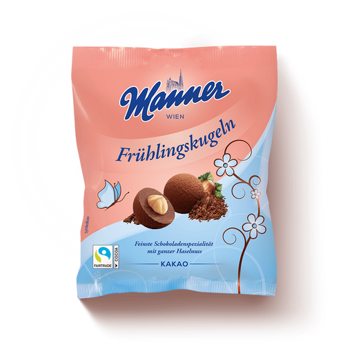 Manner Kakaós tavaszi pralinégolyó egész mogyoróval 120 g - Natur Reform