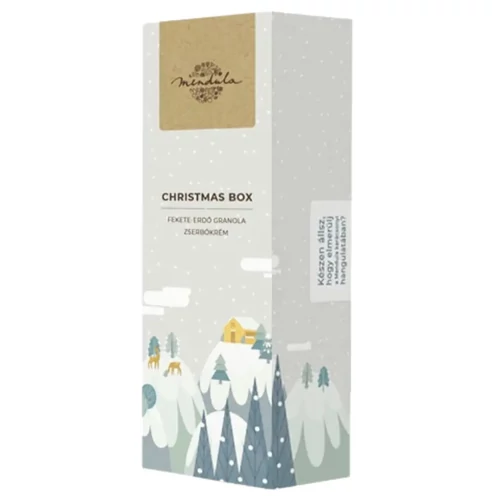 Mendula Karácsonyi doboz Fekete-erdő granolával és Zserbókrémmel – ünnepi kézműves ajándék