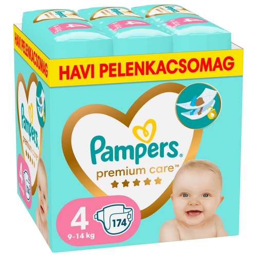 Pampers Premium Care pelenka 4, 9-14 kg, HAVI CSOMAG 174 db – Natur Reform