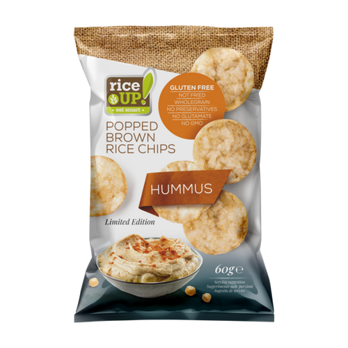 Rice UP! Hummus ízesítésű barna rizs chips 60 g – Natur Reform