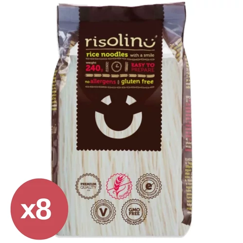 Risolino Gluténmentes rizstészta 1 mm vékony, 8x240 g, mentes tészta levesekhez és ázsiai ételekhez