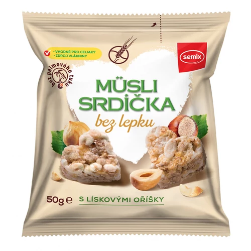 Semix Gluténemntes müzli szívek mogyoró darabokkal 50 g – Natur Reform