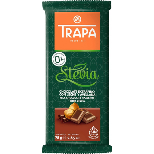 Trapa Stevia nsa tejcsokoládé mogyoróval 75 g - Natur Reform