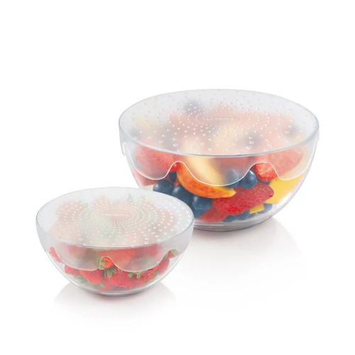 Tescoma 4FOOD Rugalmas szilikon fedők ø 17 a 23 cm, 2db-os készlet – Natur Reform
