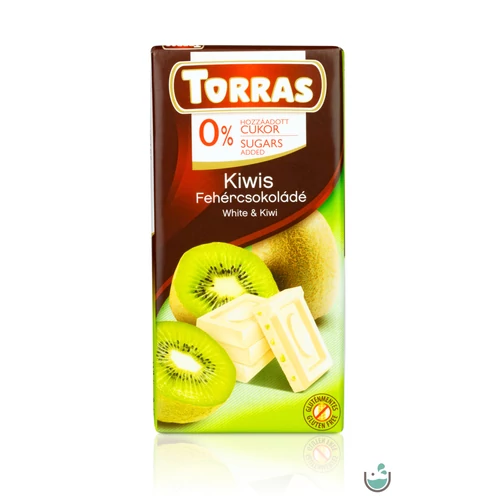 Torras kiwis fehércsokoládé hozzáadott cukor nélkül 75 g – Natur Reform