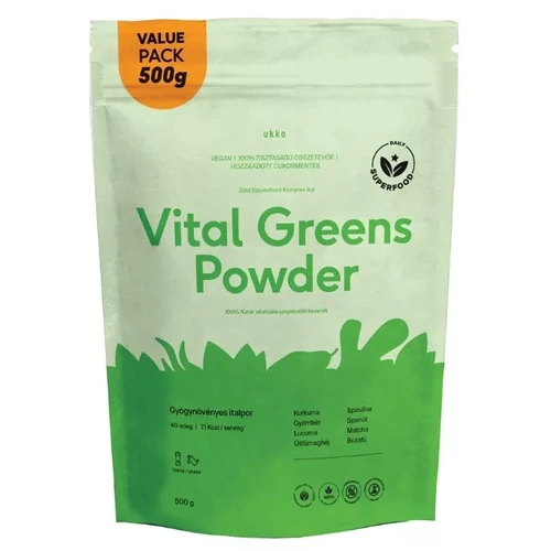 UKKO Vital Greens 500 g – 100% növényi, natúr szuperzöld italpor