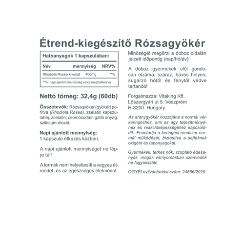 Vitaking Vitaking Aranygyökér - 60 db