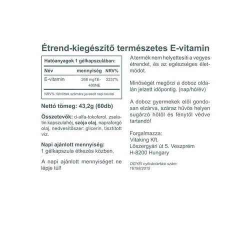 Vitaking E-Vitamin 400NE