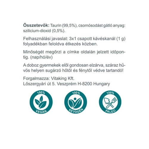 Vitaking Taurin Italpor (natúr) 300 g 