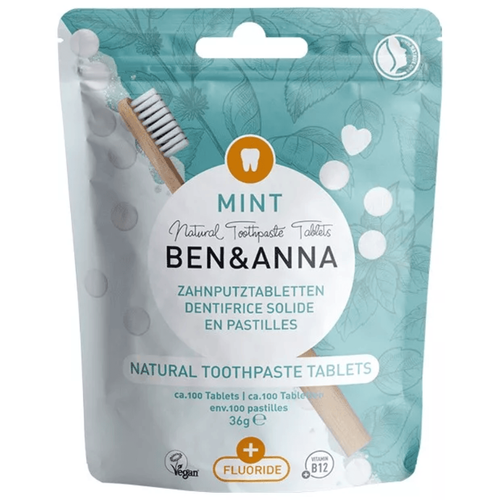 BEN&amp;ANNA Mentás fogkrém tabletta fluoriddal 36 g – Natur Reform