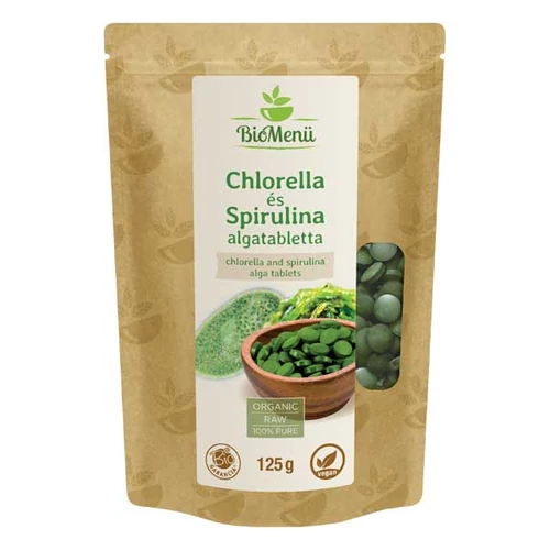 BioMenü BIO CHLORELLA és SPIRULINA ALGA tabletta 125 g