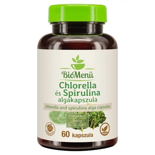BioMenü BIO CHLORELLA és SPIRULINA ALGA kapszula 60 db