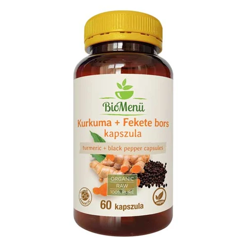 BioMenü BIO KURKUMA + FEKETE BORS kapszula 60 db - Natur Reform