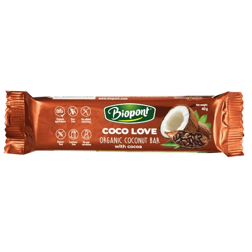 Biopont Kakaós kókuszos szelet 40 g - Natur Reform