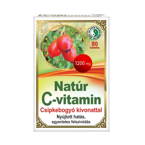 Dr. Chen Natúr C-vitamin csipkebogyóval tabletta - 80 db - Natur Reform