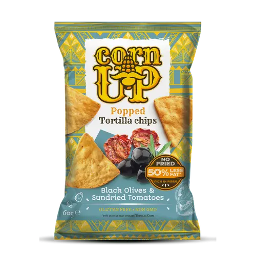 Corn Up Tortilla chips Fekete olivabogyó és paradicsom ízű 60 g - Natur Reform