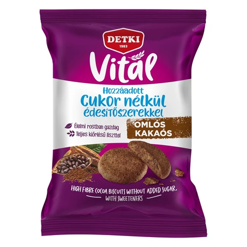 Detki VITÁL HCN édes kakaós omlós keksz 180 g - Natur Reform