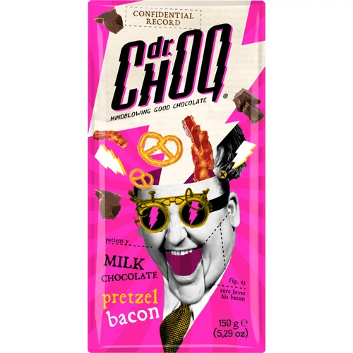 Dr. Choq - Tejcsokoládé tábla baconnel és sós pereccel 150 g - Natur Reform