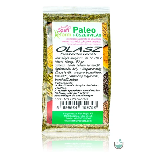 Szafi Reform paleo olaszos (pizza) fűszerkeverék 50 g