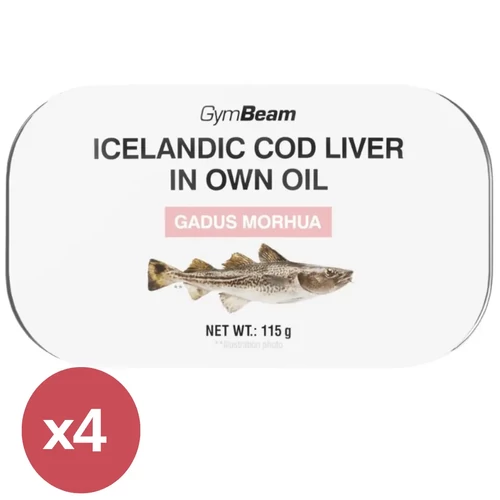 GymBeam Izlandi tőkehalmáj saját olajban 4x115 g – omega-3 és vitaminforrás