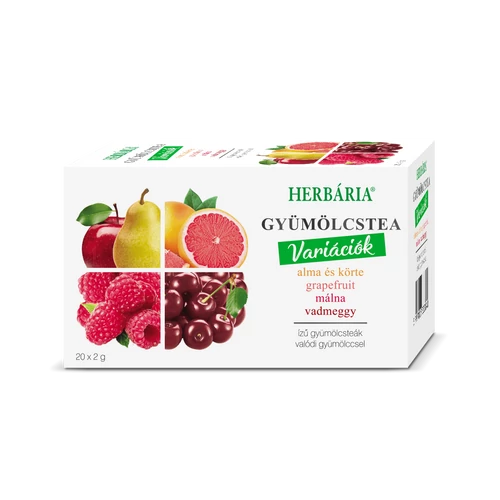 Herbária Alma-körte, grapefruit, málna, vadmeggy variáció filteres gyümölcstea