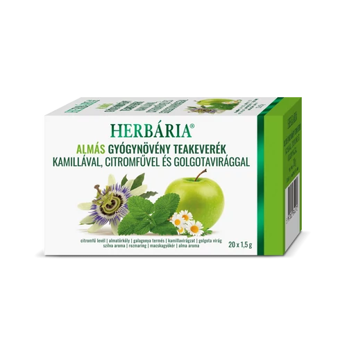 Herbária Almás gyógynövény teakeverék kamillával, citromfűvel és golgotavirággal - Natur Reform