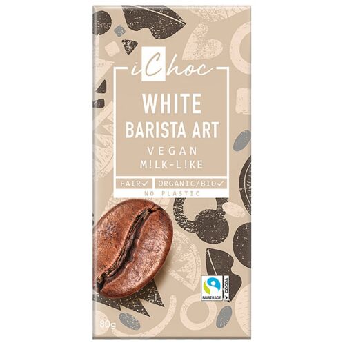 Ichoc Bio vegán fehér csokoládé kávé darabokkal 80 g - Natur Reform