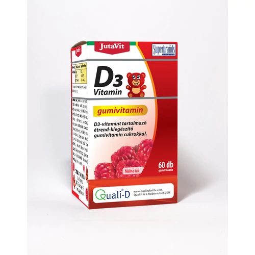 JutaVit Gumivitamin D3-vitamin málna ízű - 60 db - Natur Reform