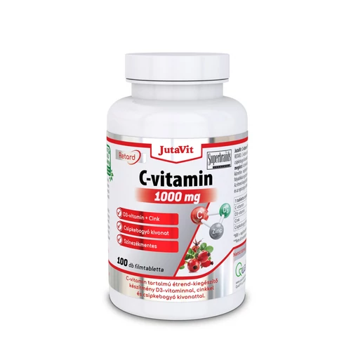 JutaVit C-vitamin 1000mg retard + csipkeb.kiv. +D3+Cink vitamin - 100 db