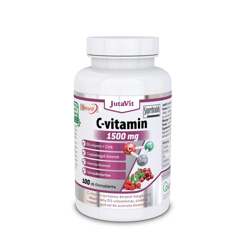 JutaVit C-vitamin 1500mg retard + csipkeb.+acerola kivonat+D3+Cink - 100 db