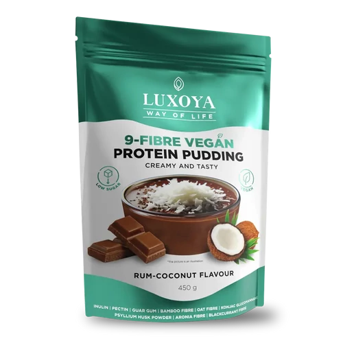 LUXOYA 9-Fibre Vegan Protein Pudding 450 g - Rum-Kókusz ízű