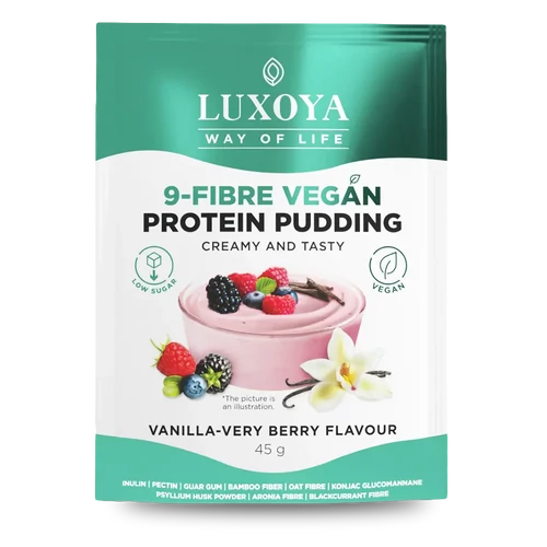 LUXOYA 9-Fibre Vegan Protein Pudding 45 g - Vanília-Bogyós gyümölcs ízű