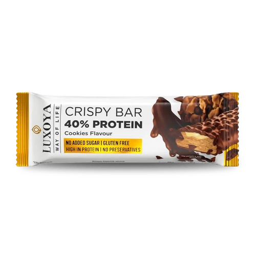 LUXOYA CRISPY BAR 40% PROTEIN ROPPANÓS FEHÉRJE SZELET 45 g - Sütemény ízű