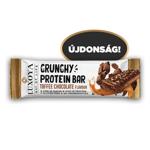 LUXOYA CRUNCHY PROTEIN BAR - ROPPANÓS FEHÉRJE SZELET 45g - Karamella Csokoládé ízű