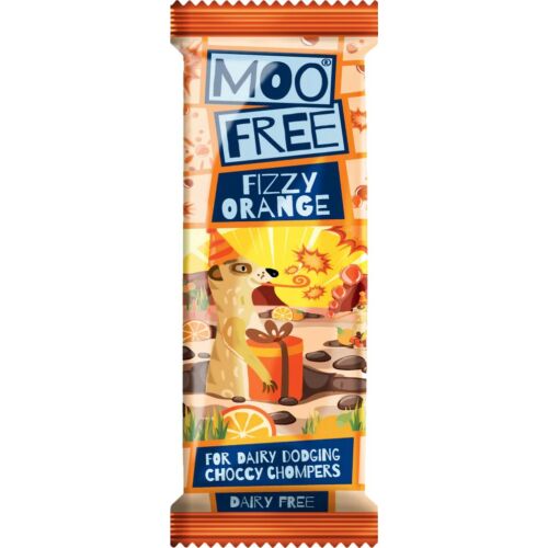 Moo Free Mini moo frizzy narancs tejmentes csokoládé szelet 20 g - Natur Reform