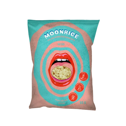 Moonrice Teljes kiőrlésű vegán natúr rizschips 60 g