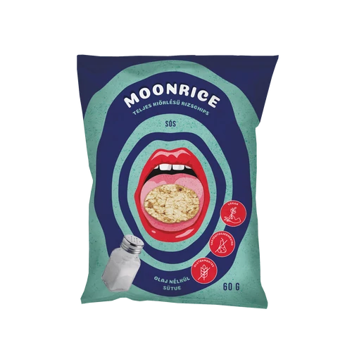 Moonrice Teljes kiőrlésű Vegán sós rizschips 60 g
