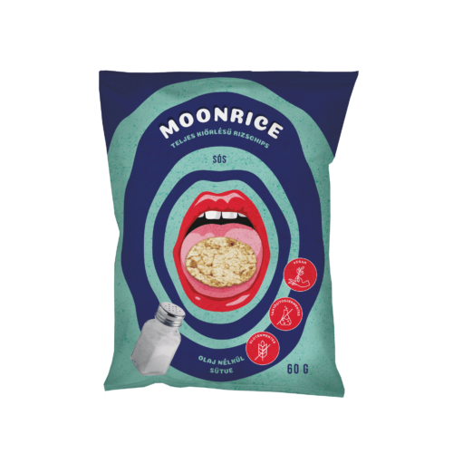 Moonrice Teljes kiőrlésű Vegán sós rizschips 60 g