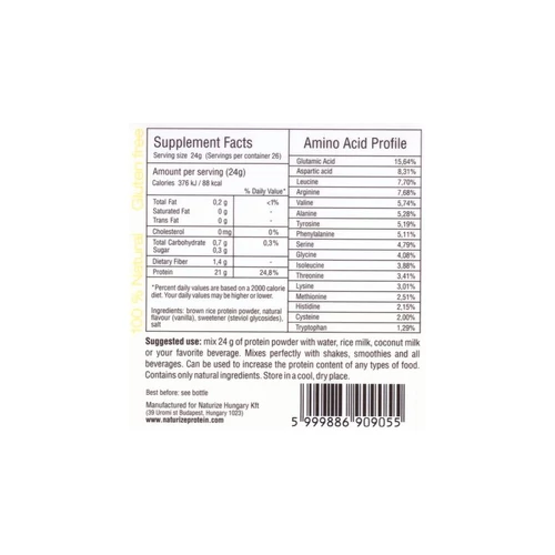 Naturize Ultra Silk Vaníliás barnarizs fehérje 620 g