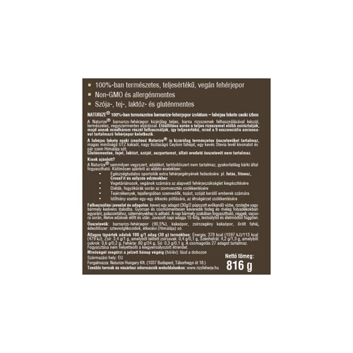 Naturize Ultra Silk Fahéjas fekete csoki ízű barnarizs fehérje 620 g