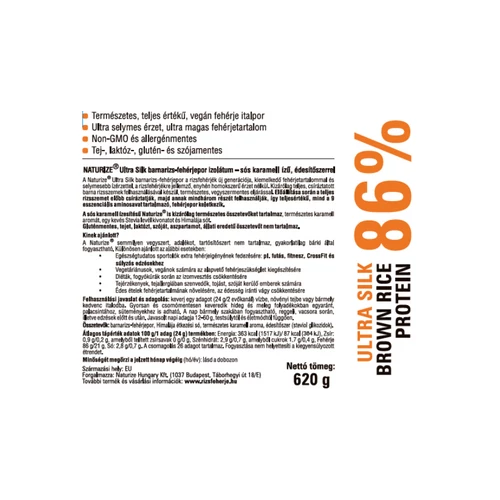 Naturize Ultra Silk Sós karamell ízű barnarizs fehérje 620 g