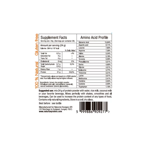 Naturize Ultra Silk Sós karamell ízű barnarizs fehérje 620 g
