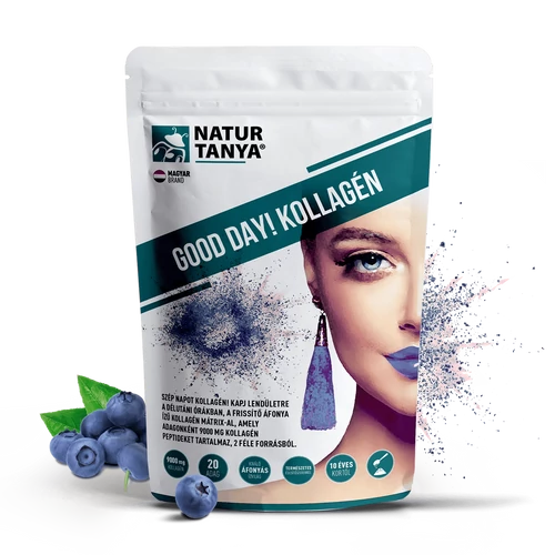 Natur Tanya® GOOD DAY! Kollagén por frissítő áfonya ízben 237 g – Natur Reform