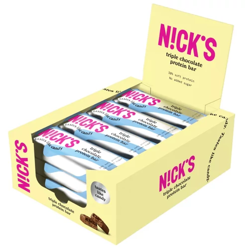 N!ck's Triple Chocolate proteinszelet kínáló 12x50 g – gluténmentes, cukormentes, magas fehérjetartalmú szelet