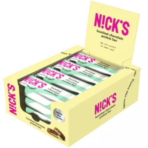 Nick's Hazelnut Chocolate proteinszelet kínáló 12X50 g (1 db ajándék)