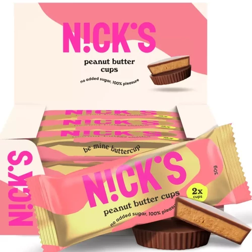 Nick's Mogyoróvajas kosárka kínáló 12x30 g – gluténmentes, cukormentes édesség