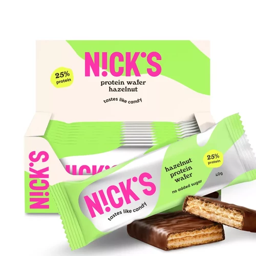Nick's proteines ostyaszelet mogyorós 5x40 g – gluténmentes, cukormentes, fehérjedús ostyaszelet